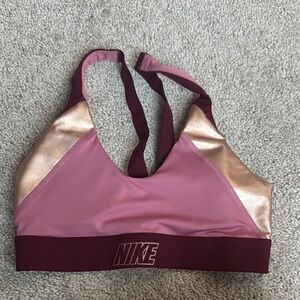 Nike Women's Pink and Gold Sports Bra